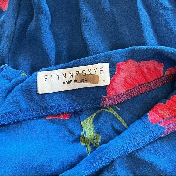 FLYNN SKYE Floral 90s Square Neck Sleeveless Open Tie Back Ankle Crop Jumpsuit S - Picture 9 of 13